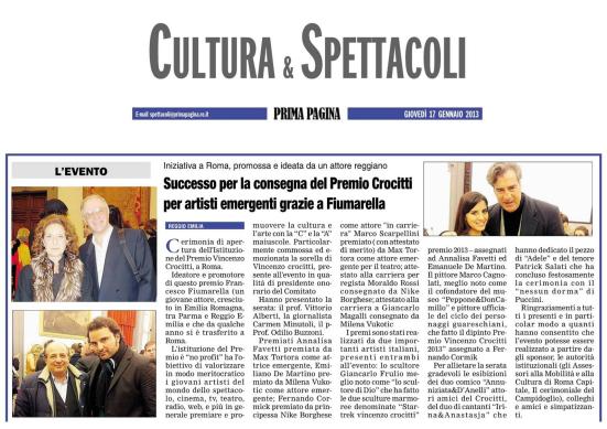 rassegna premio- prima pagina